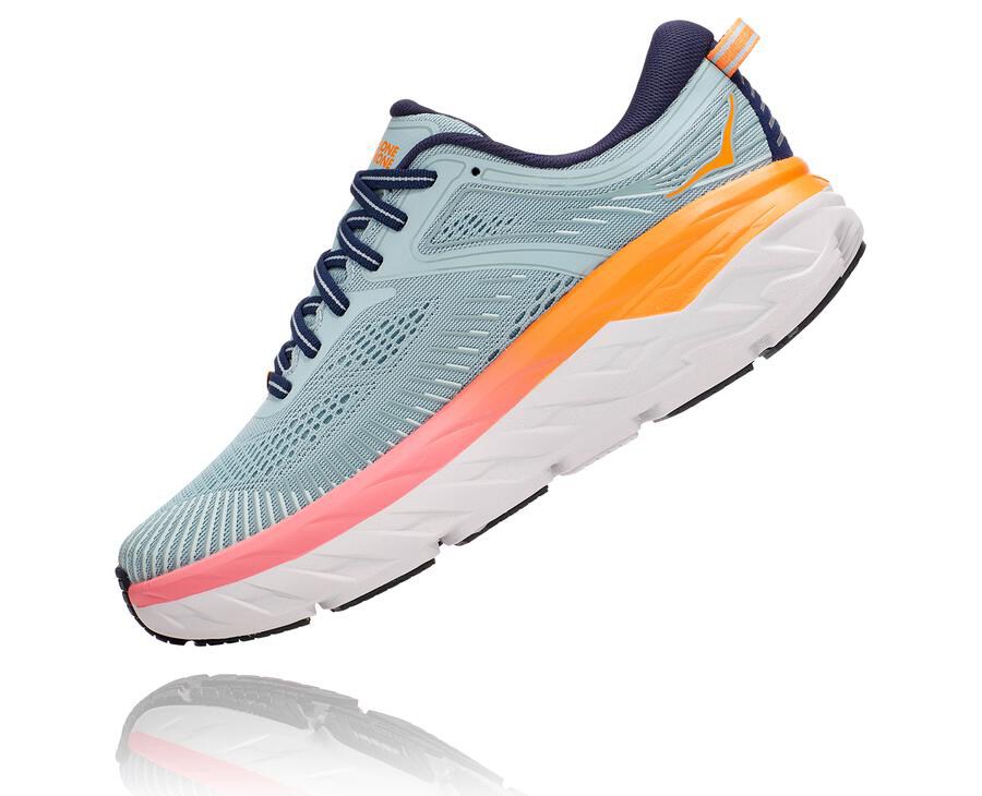 Tenis Hoka One One Mujer Azules - Bondi 7 - UOIH32708